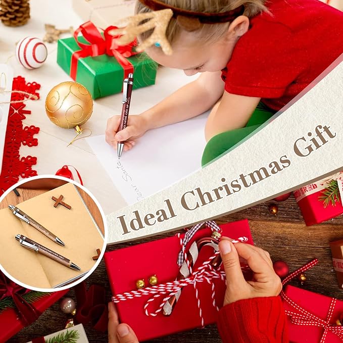 50 Pack Bible Verse Bamboo Retractable Ballpoint Pens Christian Inspirational Bible Verse Ballpoint with Black Ink Pen for Journal Writing Office Supplies Religious Gifts for Men Women(Wood Color)