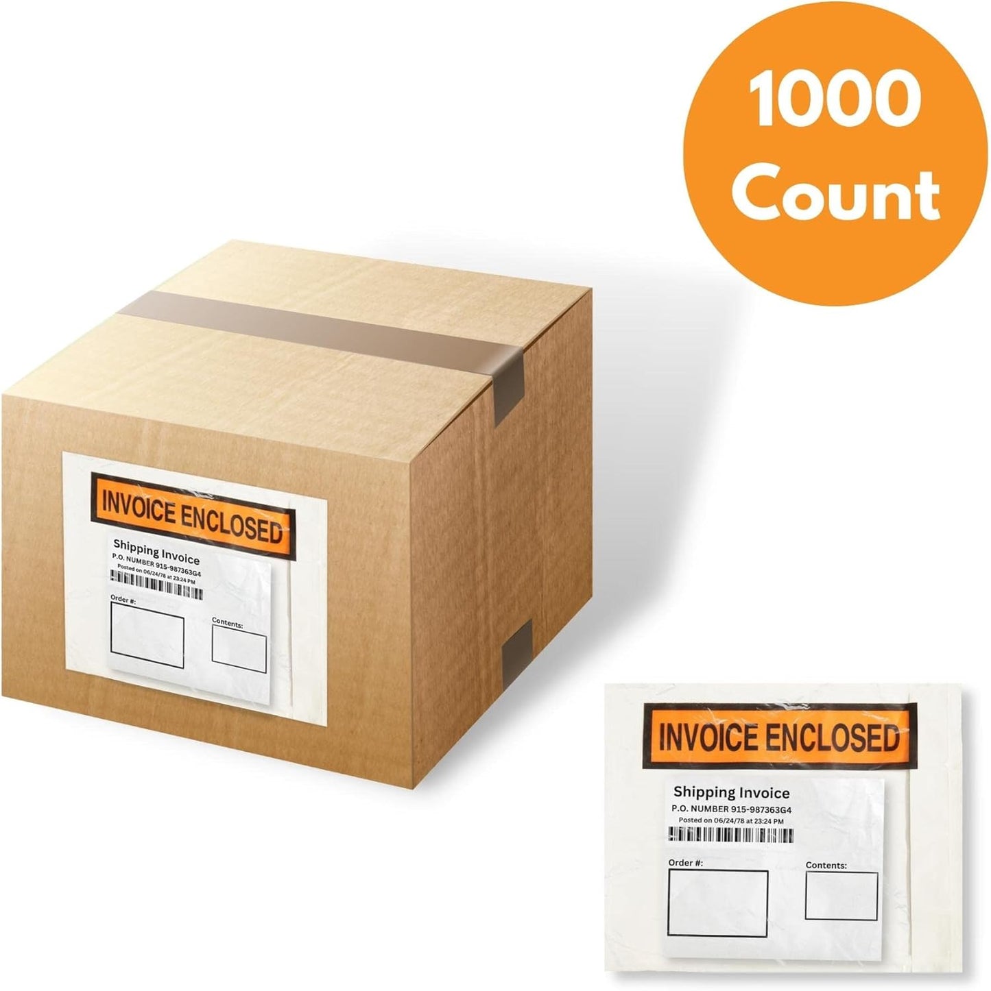 Invoice Enclosed Packing List Envelopes Panel Face Back Load 4.5" x 5.5" 1000 Pieces