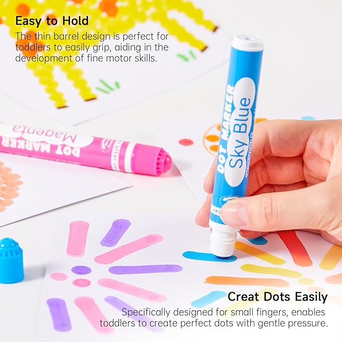 Shuttle Art Dot Markers, 15 Colors Washable Dot Markers for Toddlers,Bingo Daubers Supplies for Kids Preschool Children, Non Toxic Water-Based Bingo Daubers