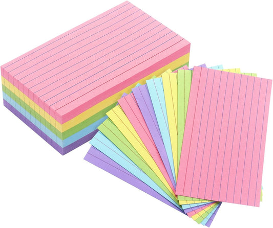Tamaki Colored Index Cards 3 X 5, Flash Cards Ruled Note Cards for School, 200 Count, Home and Office Flash Cards for studying