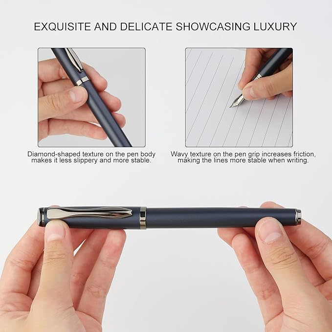 GC QUILL Calligraphy Fountain Pen Set - Includes 5 Nibs, Ink Bottle, Ink Refill Converter and 18 Cartridges, Fancy Pen for Women Men Gift - MU-25