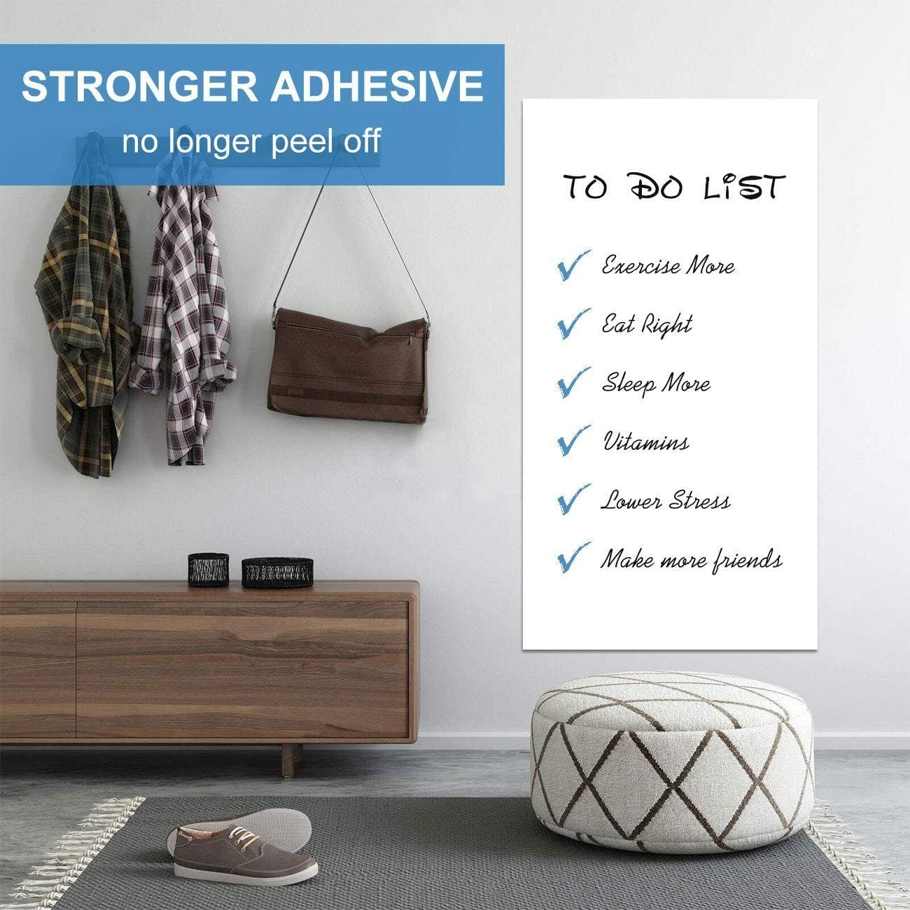 AFMAT PP06 White Board Wallpaper, Whiteboard Roll, Stick on White Boards for Wall, 1.5x11ft Peel and Stick Dry Erase Roll, Stain-Proof, Super Sticky Whiteboard Sticker for Wall/Table/Door, 2 Rolls