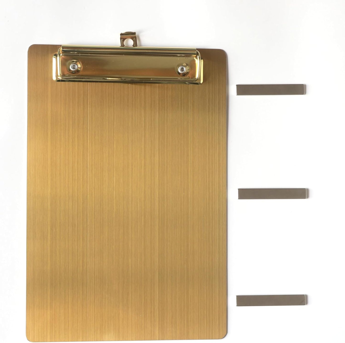 Stainless Steel Magnetic Clipboard with Pen - Multiple Sizes, Magnetic Design, Essential for Office and Home (Gold 6.3 x 9.3 Inches)