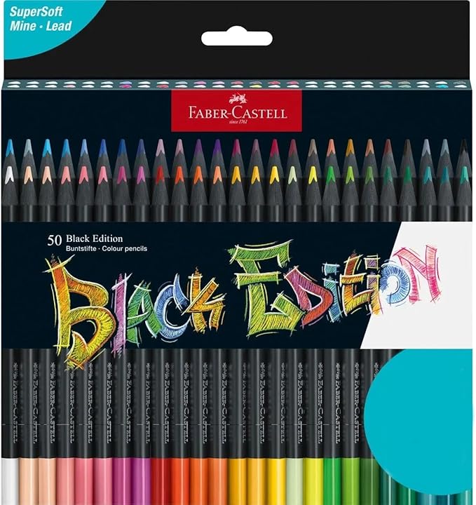 Faber-Castell Black Edition Colored Pencils: 50 Classic