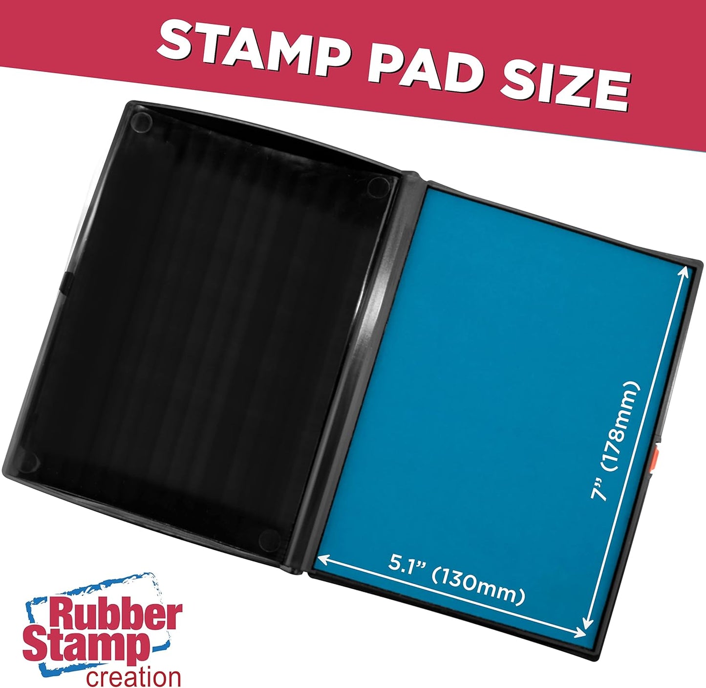 Large Premium Light Blue Ink Stamp Pad - 5" by 7" - Quality Felt Pad