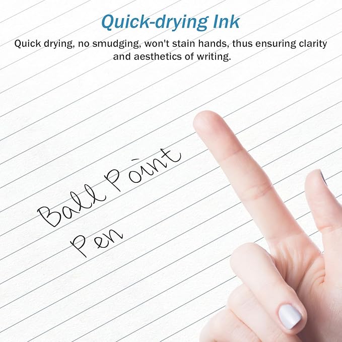 MiSiBao Black Ballpoint Pens 1.0mm Pens Retractable Ball Point Pens Smooth Writing (Plastic pen clip, 12-pack)