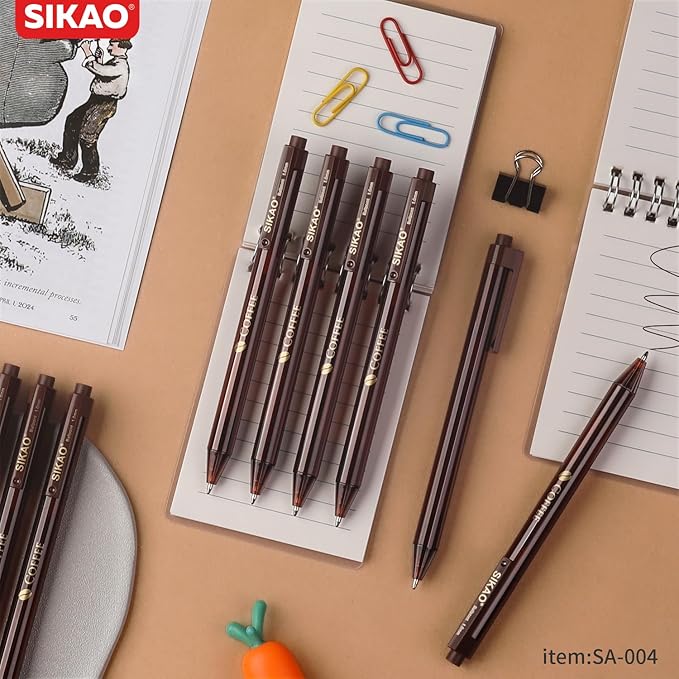 Pens Bulk, Coffee 60Pack Ballpoint Pens for Smooth Writing No Smear, Black Ink Medium Point 1.0mm, Retractable Click Ball Point Pens, School Office Supplies (Black ink)