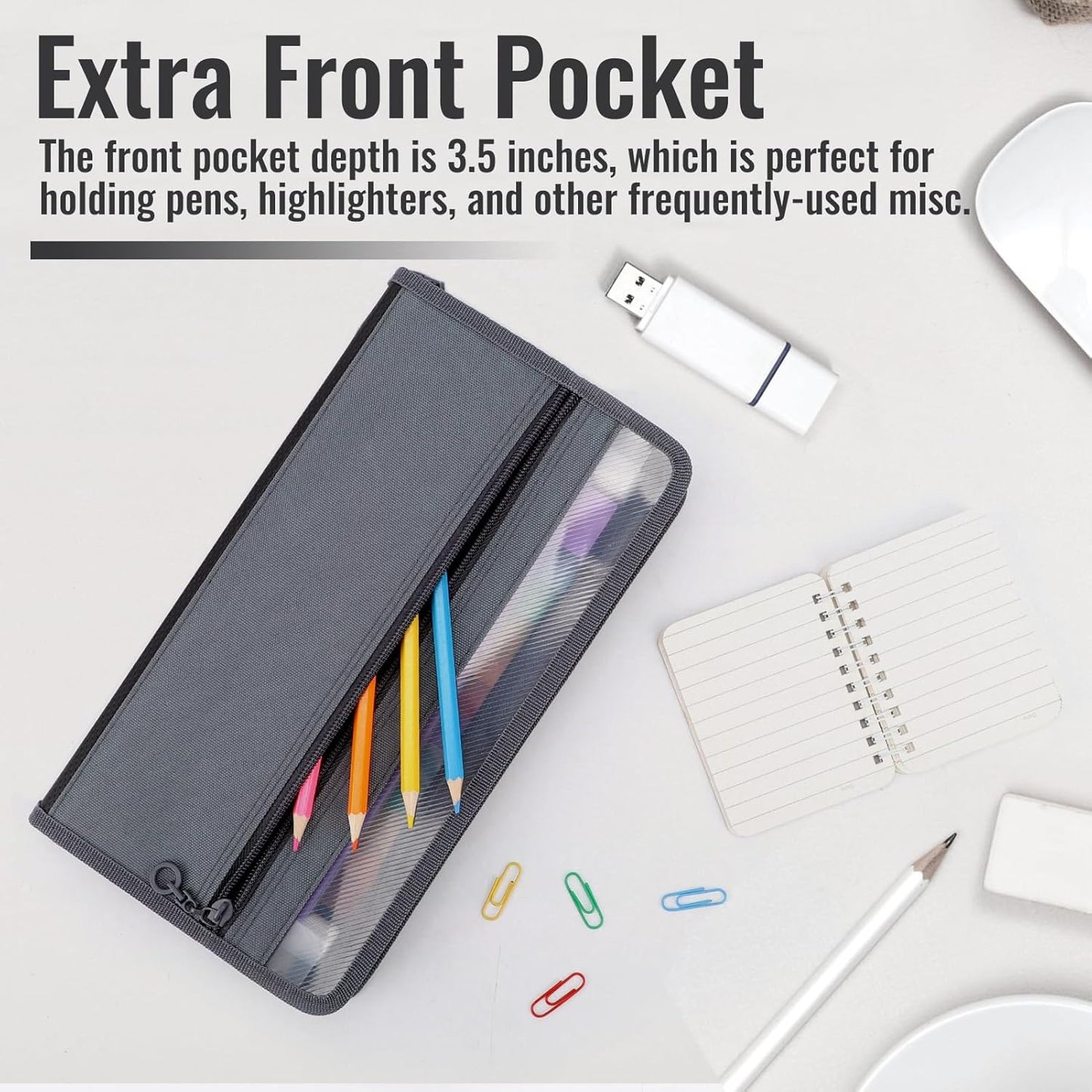 Small Accordion File Organizer with Safe Zipper, 13 Pocket Expanding File Folder with Front Pencil Pouch, Wallet for Coupon,Receipt,Bills,Cash, School Office Supplies, A6 Size