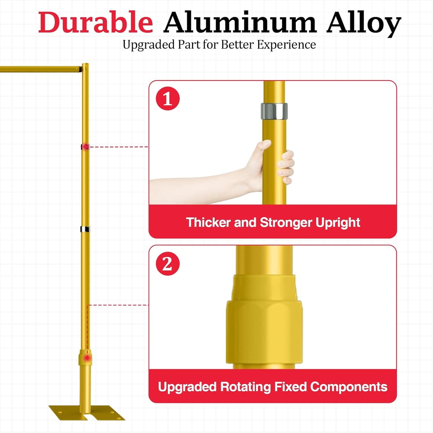 EMART Backdrop Stand Heavy Duty 8.9ftx20ft, Adjustable Pipe and Drape Photo Background Support Kit, Metal Frame with Flat Base for Wedding Birthday Party Banquet Decorations-Gold