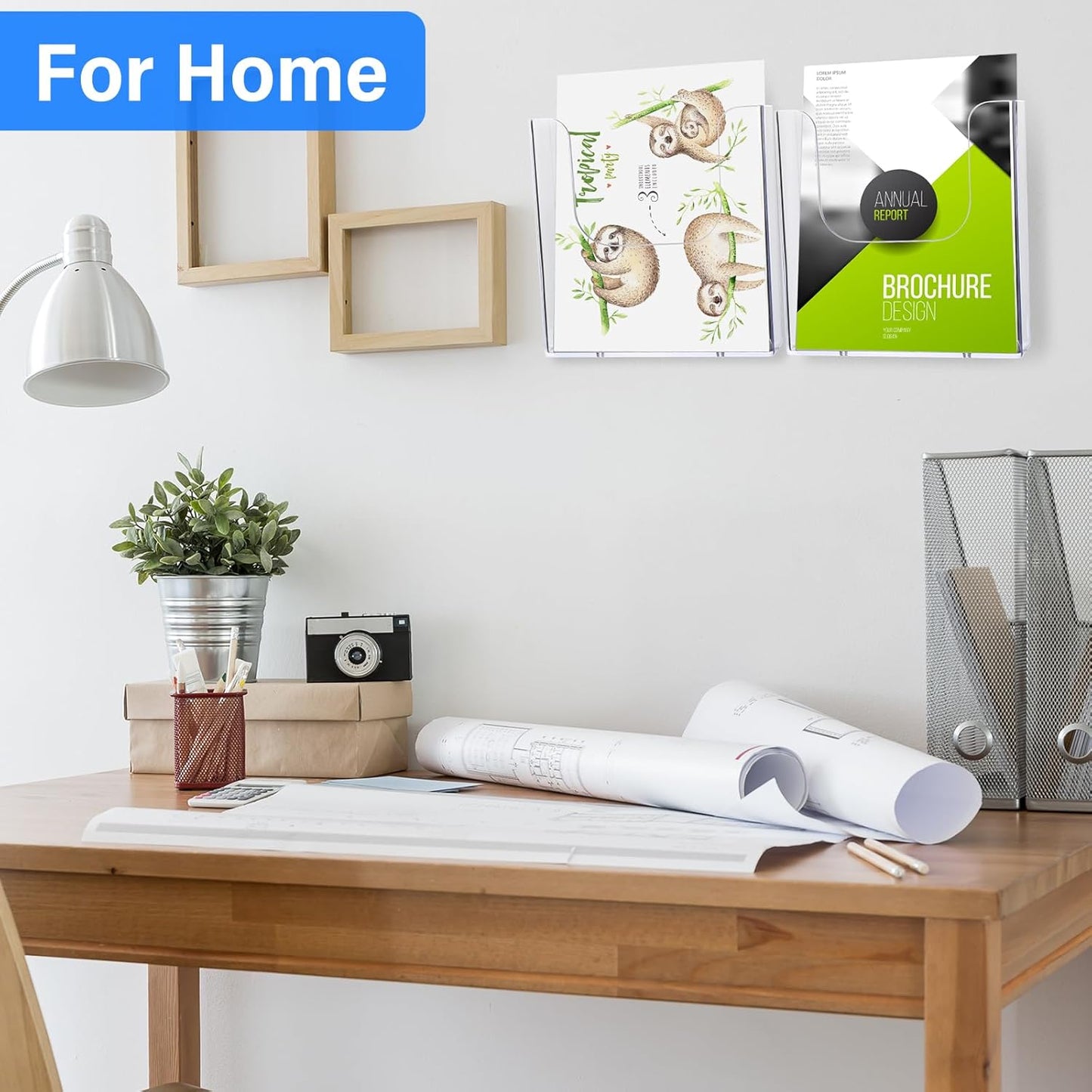 Ripeng 12 Pack Brochure Holder Wall Mount 6 x 9 Inch Clear Flyer Holder Magazine Pamphlet Display Stand Acrylic Wall Organizer Plastic Wall File Holder for Literature Mail Paper Document Rack Display