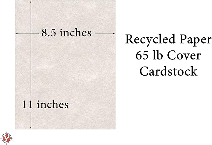Pewter Stationery Parchment Recycled Paper | 65Lb Cover Cardstock | 8.5” x 11” Inches | 50 Sheets Per Pack