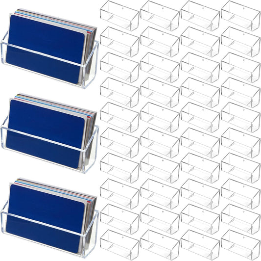 Thenshop 64 Pack Business Card Holder Desktop Business Card Stand Acrylic Holder Stand Clear Postcard Display for Home Office Desk Table(Hanging Style)