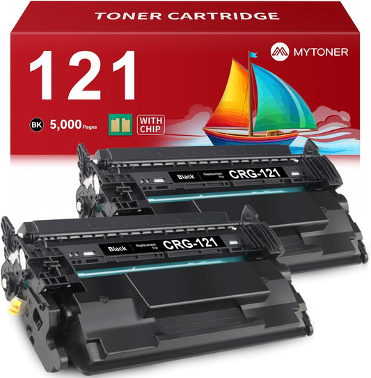 MYTONER 121 Black Toner Cartridge Compatible Replacement for Canon 121 CRG121 CRG-121 High Yield Toner for imageCLASS D1620 D1650 Printer (2 Pack)