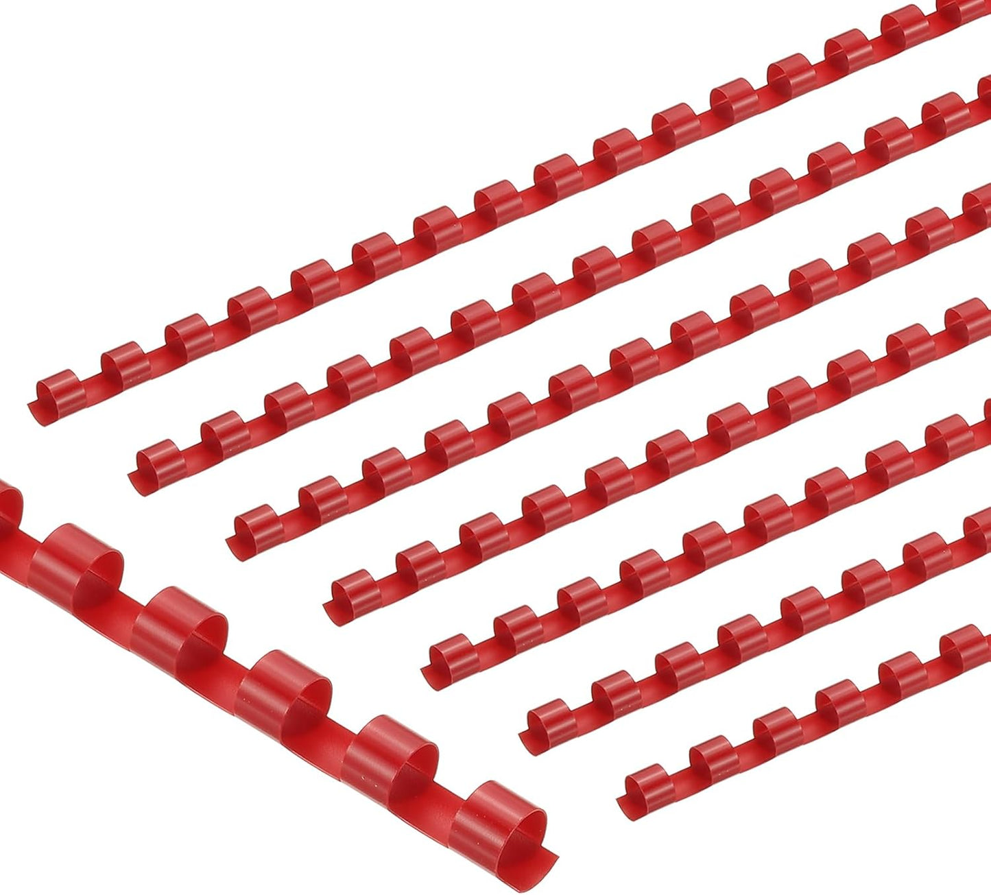 PATIKIL 8mm (5/16") Plastic Binding Combs, 200 Pcs 21 Rings Comb Binding Spines 40 Sheet Capacity Letter Size for Binding Paper Sheets Notebook Calendar Picture Album, Red