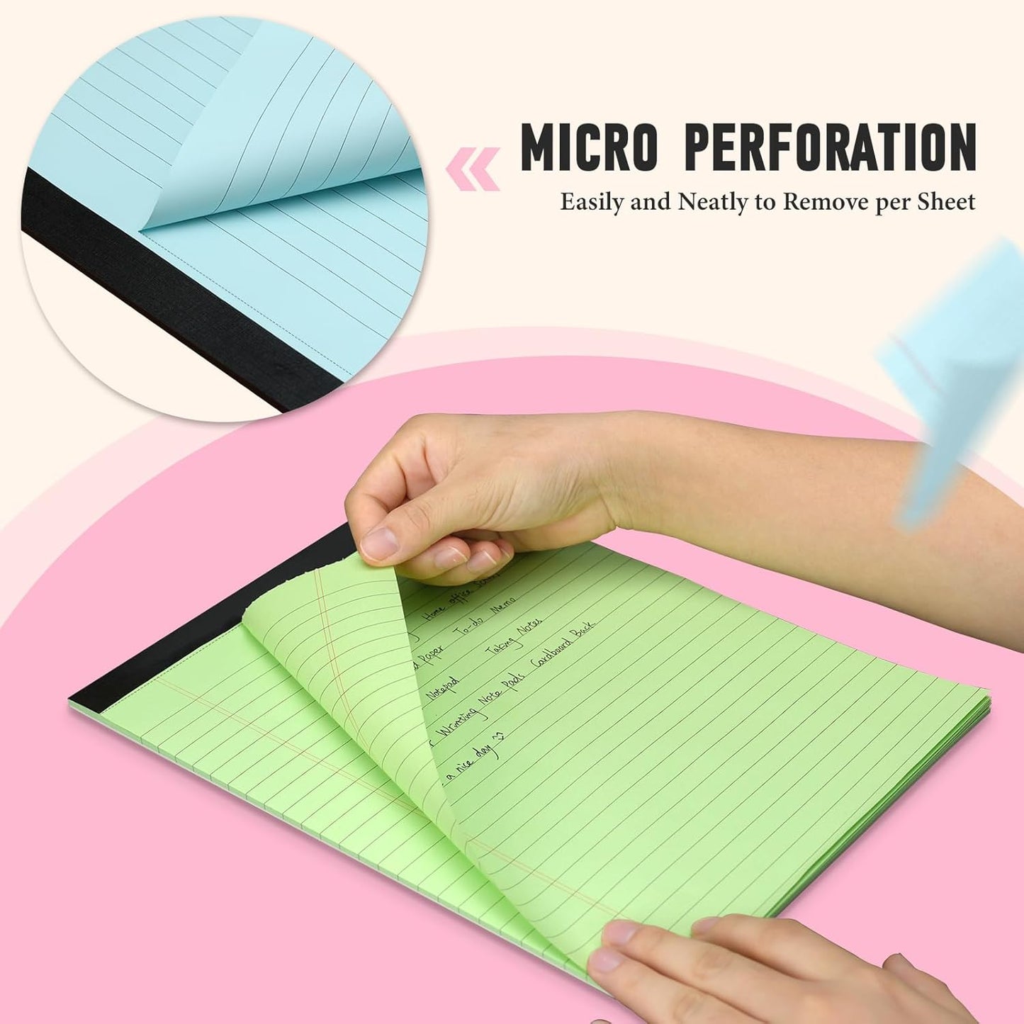 36 Pack Legal Pads 8.5 x 11, Note Pads 8.5 x 11, Wide Ruled Colored Legal Pads, Multicolor Notepads 8.5 x 11 with Sturdy White Back, 30 Sheet/Notepad, Writing Pad for School, Home, Office