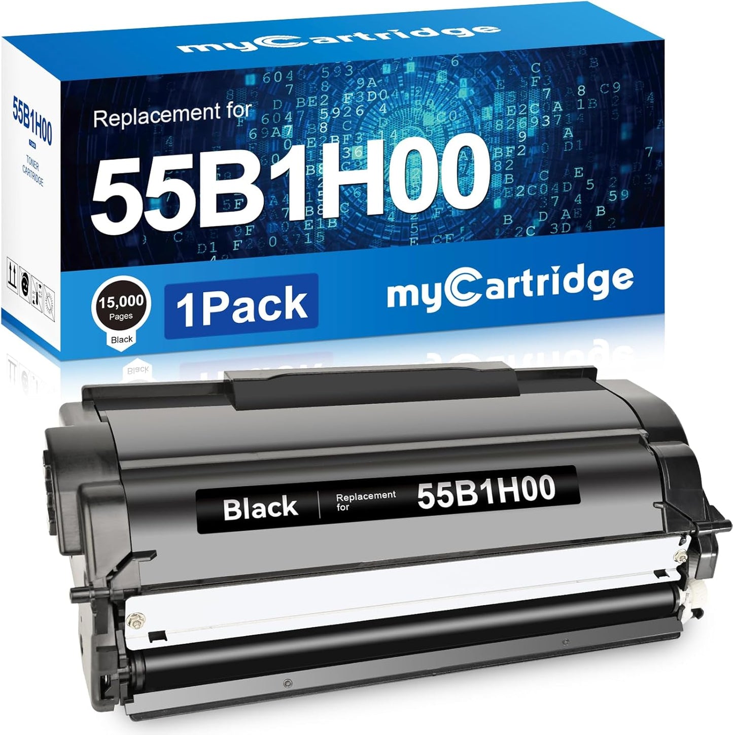 myCartridge Remanufactured Toner Cartridge Replacement for Lexmark 55B1H00 Works for MS331 MS331dn MX331 MS431 MS431dn MS431dw MX431 MX432 MX331adn MX431adn MX431adw Printer (1 Black)
