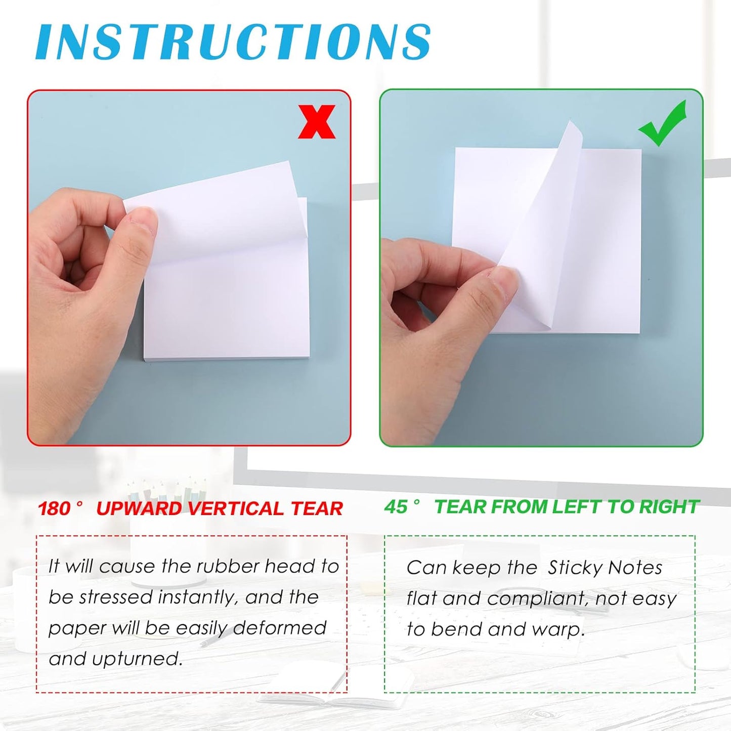 Sabary 2400 Sheets White Sticky Notes 3 x 3 Inch Self Stick Notes Pads Easy Note Pads for Office Home Studying Supplies, 24 Pads, 100 Sheets/Pad, Individual Package