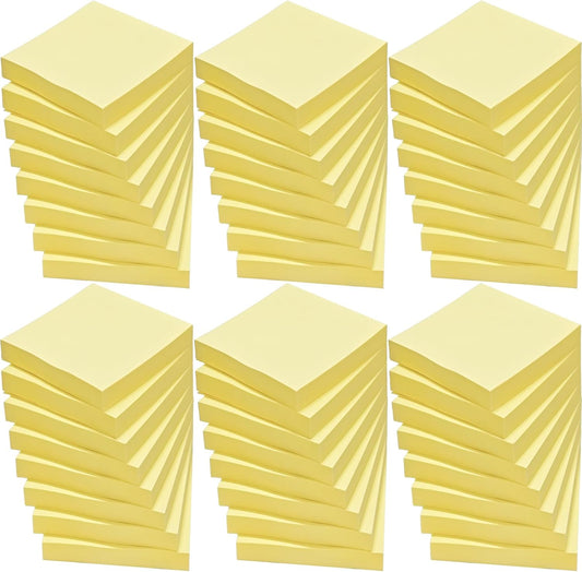 48 Pack 2400 Sheets Sticky Notes 3x3 Inches Bulk Colored Posted Notes Yellow Notes Stickies Note Pads for Office, School, and Home Supplies, 50 Sheets/pad