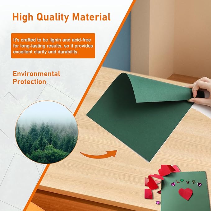 40 Sheets Dark Green Cardstock 8.5 x 11 Craft Paper, 75lb Premium Christmas Green Card Stock for DIY Making Cards, Office Printing, Party, Greeting Cards