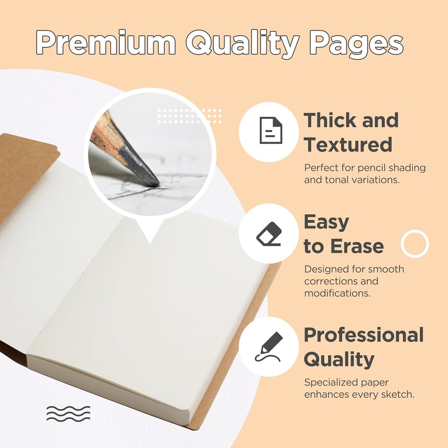 5.5 x 8.3 Inch Sketch Book for Kids and Adults, 112 Sheets (68lb/100gsm), Ideal for Drawing