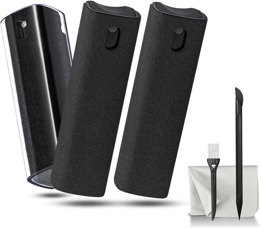 walrfid 3 Pack Screen Cleaner, Car Screen Cleaner Spray and Wipe, Computer Laptop Cleaning Kit for Electronic iPad, iPhone, Cellphone, Monitor, MacBook, Car Display, Tablet, TV Flat Screens, Black