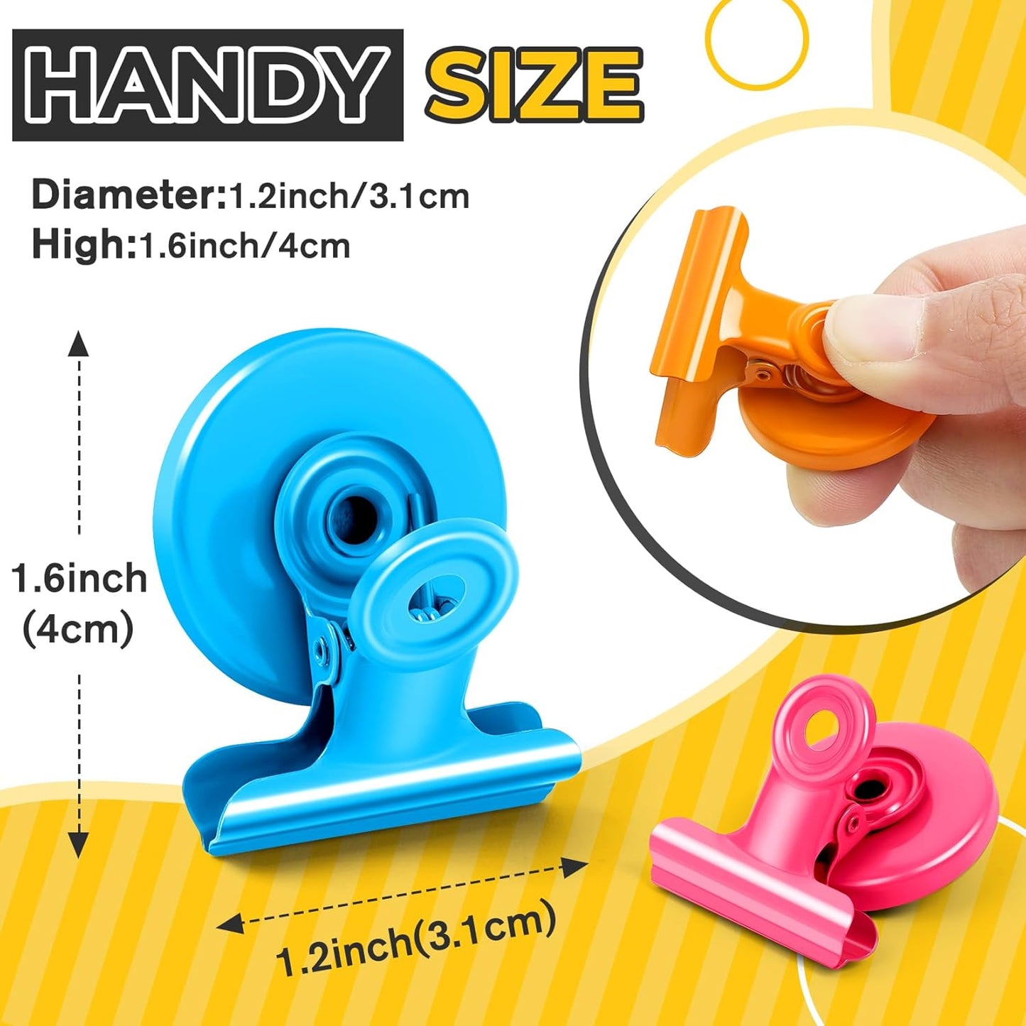 20 Pack Refrigerator Magnetic Clips, Fridge Magnet Whiteboard Manget Heavy Duty, Teacher Classroom Must Haves, Strong Refrigerator Magnet Clips for Whiteboard, Locker Accessories, Fridge