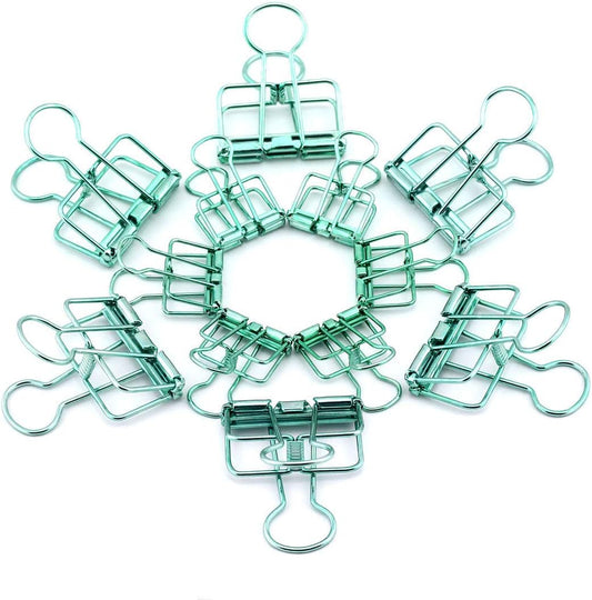 40-Pack Multi-purpose Metal Wire Binder Clip Set,20pcs 2.25 Inch & 20pcs 1.57 Inch Paper Metal Clips,for Home Office Supplier School Accessories - Green