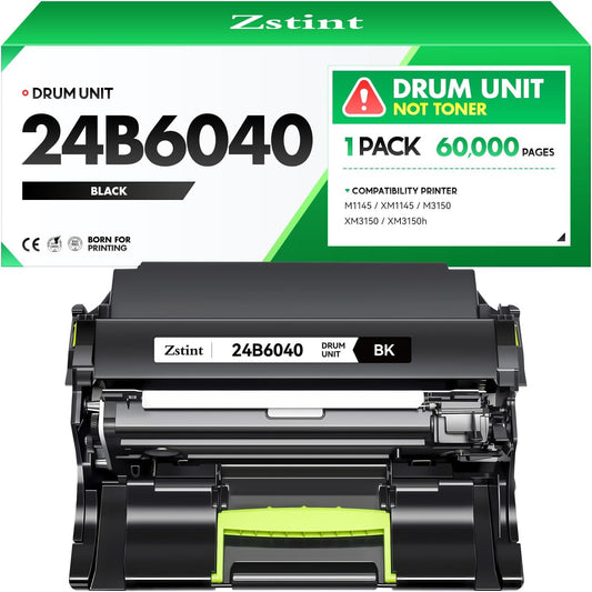 24B6040 Imaging Unit (Not Toner) High Yield Replacement for Lexmark 24B6040 Drum Unit Compatible with M1140 XM1140 XM1145 M1145 M3150 XM3150 XM3150h Laser Printer All-in-One Copier (60,000 Pages)