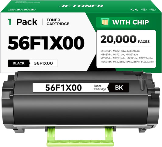 56F1X00 Black Extra High Yield Toner Cartridge Compatible with Lexmark 56F1X00 Replacement for Lexmark MS321 MS421 MS521 MS621 MX521 MX522 MX622 MS622 MX321 MX421 Laser Printer dn dw de adn adw adhe