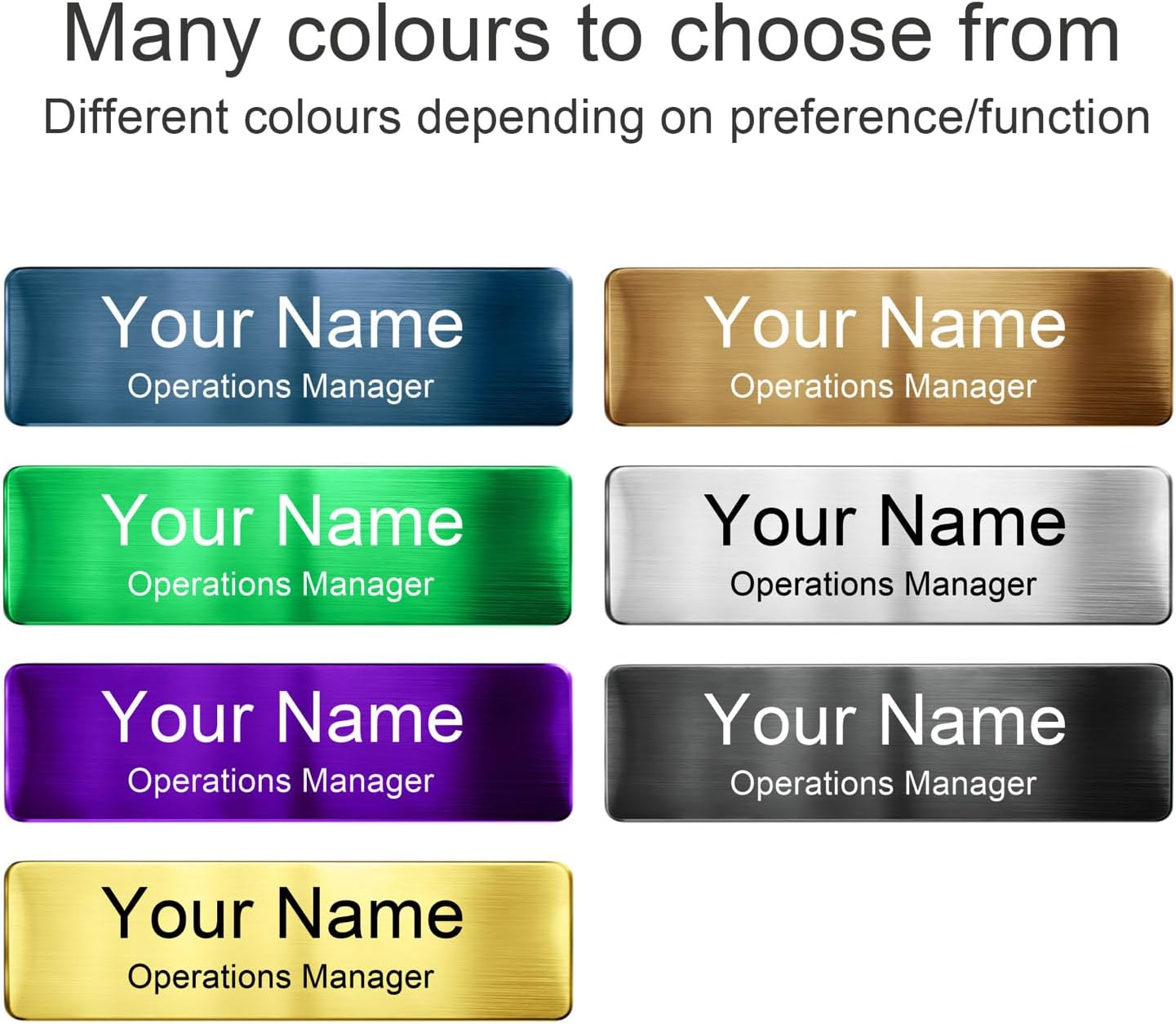 Engraved Personalized Name Tags with Magnet Clip or Pin - Stainless Steel Metal Custom Magnetic Name ID Badge Tag for School Teacher, Kids, Business Work Lable Sign Employee Name Plate (Magnet)