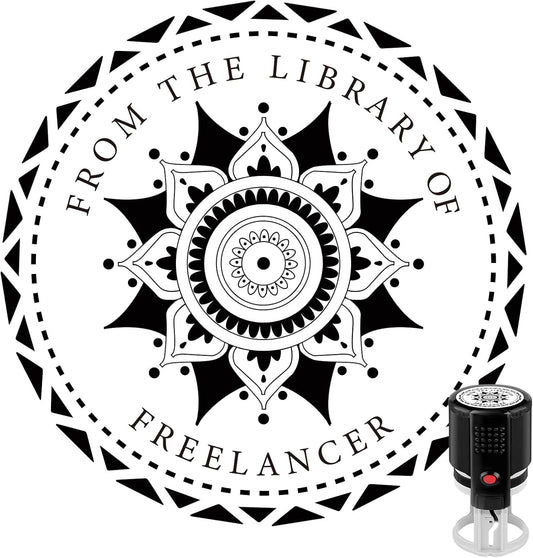 Custom Ink Stamp | Personalized Self Inking Stamp Gifts for Book Lovers, Readers, Teachers | 5 Ink Colors (Star-03)