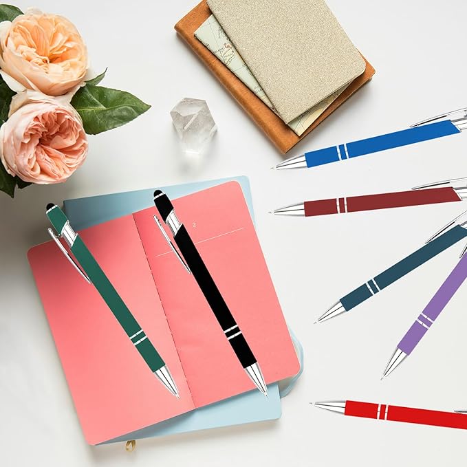 Personalized Pens with Name Logo or Message, Up to 1200 pcs Bulk Custom Metal Ballpoint Pen with Black Ink Customized Gift for Business, Graduation and Promotions (Red)