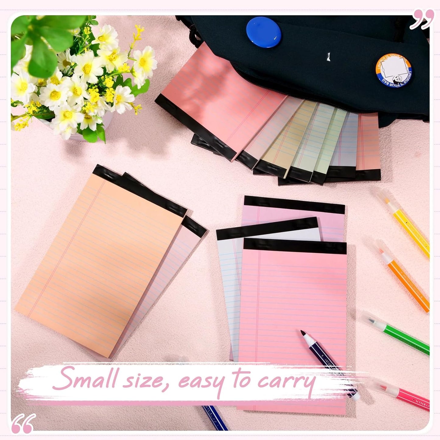 Fuutreo 24 Pcs 5" x 8" Legal Pad Writing Notepads 50 Sheets Small Legal Pad Narrow Ruled Multiple Color Lined Paper for School College Office Supplies Work (Pastel Colors)