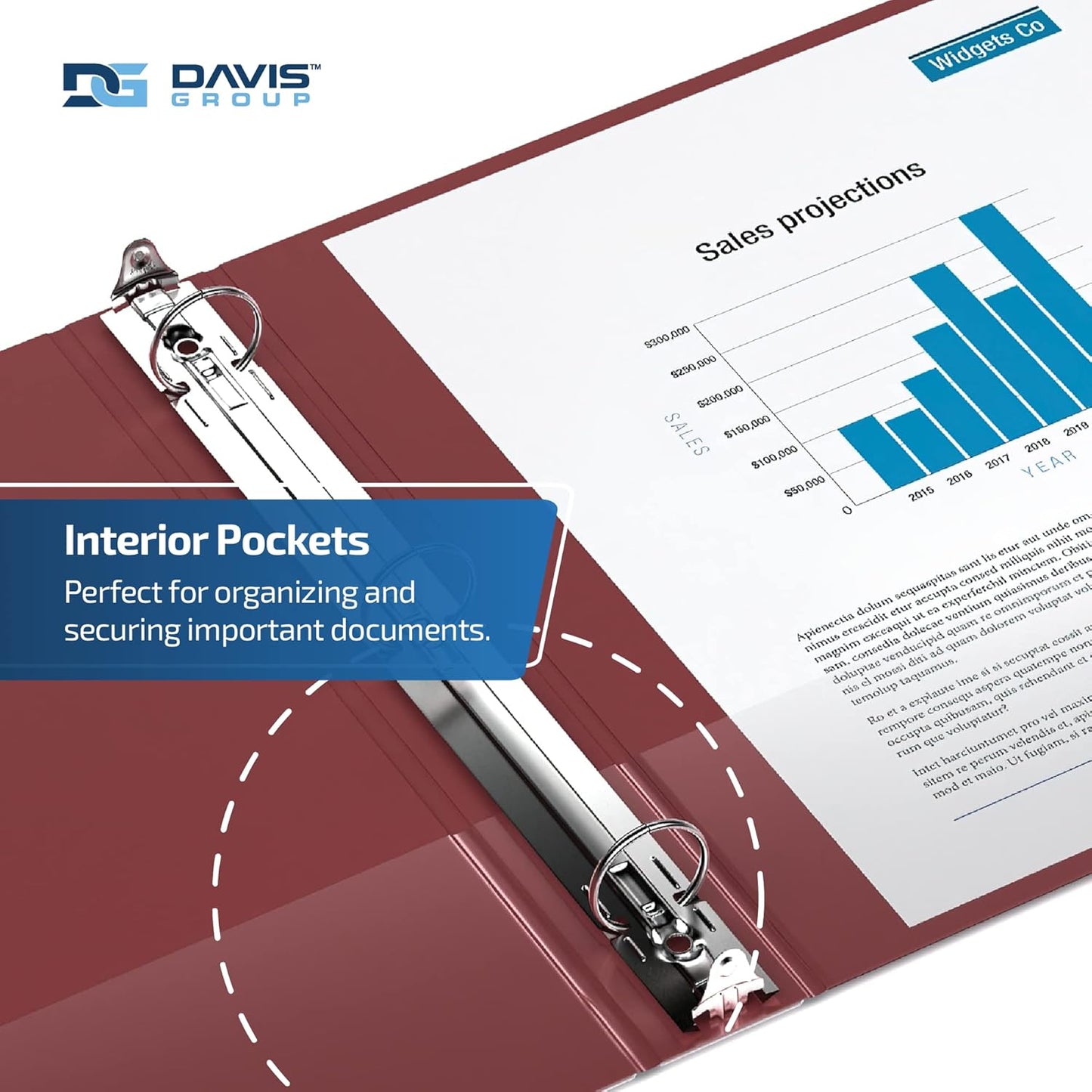 Easyview Premium 3-Ring Binders with Clear-View Covers and Round Rings, Binders for School or Office, 1.5 Inch, Pack of 6, Burgundy