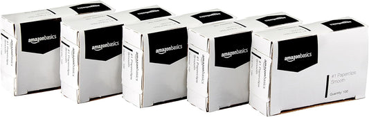 Amazon Basics Paper Clips, No. 1, Silver | Smooth | 1000 Count, Pack of 12