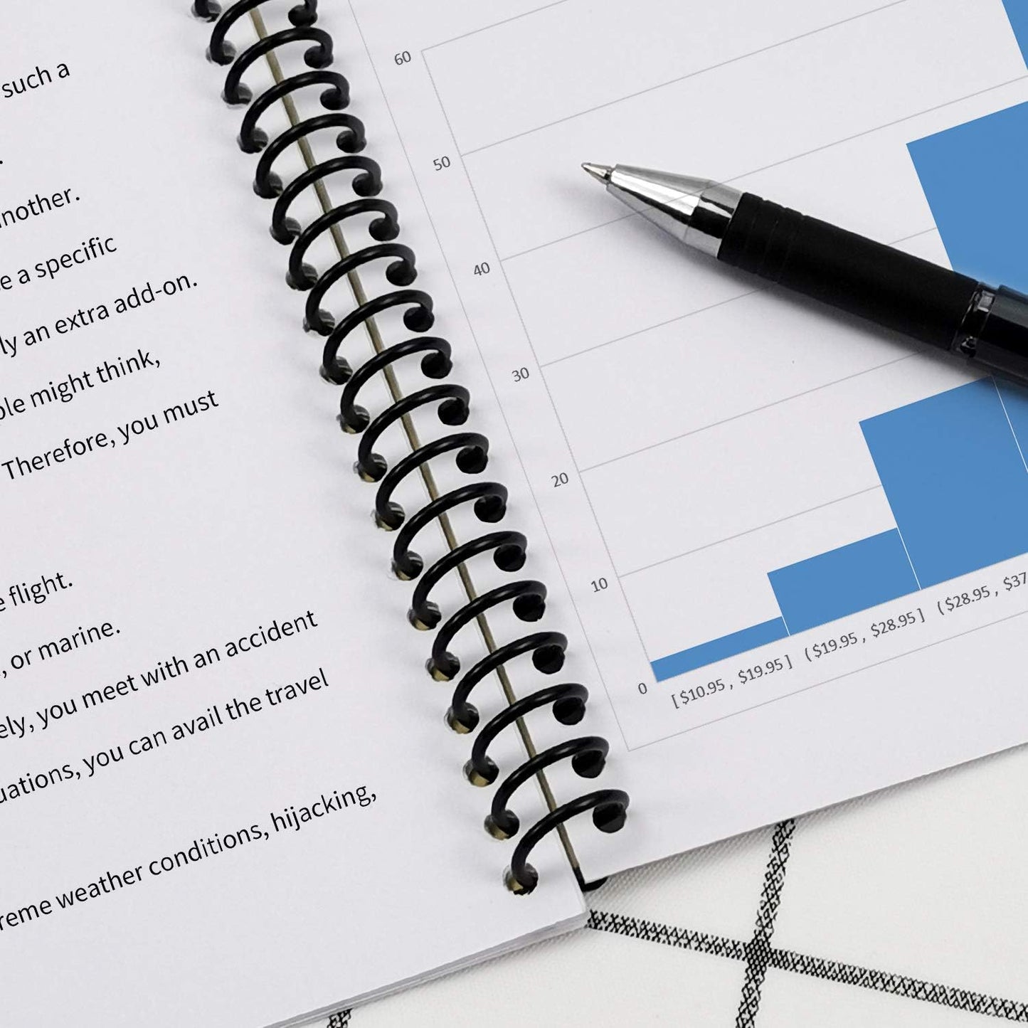 Rayson 3/8" Plastic Spiral Binding Coil, 60 Sheets Capacity, 4:1 Pitch 9.5mm Black Coil Binding Spines for Business and Educational Purposes, Pack of 100