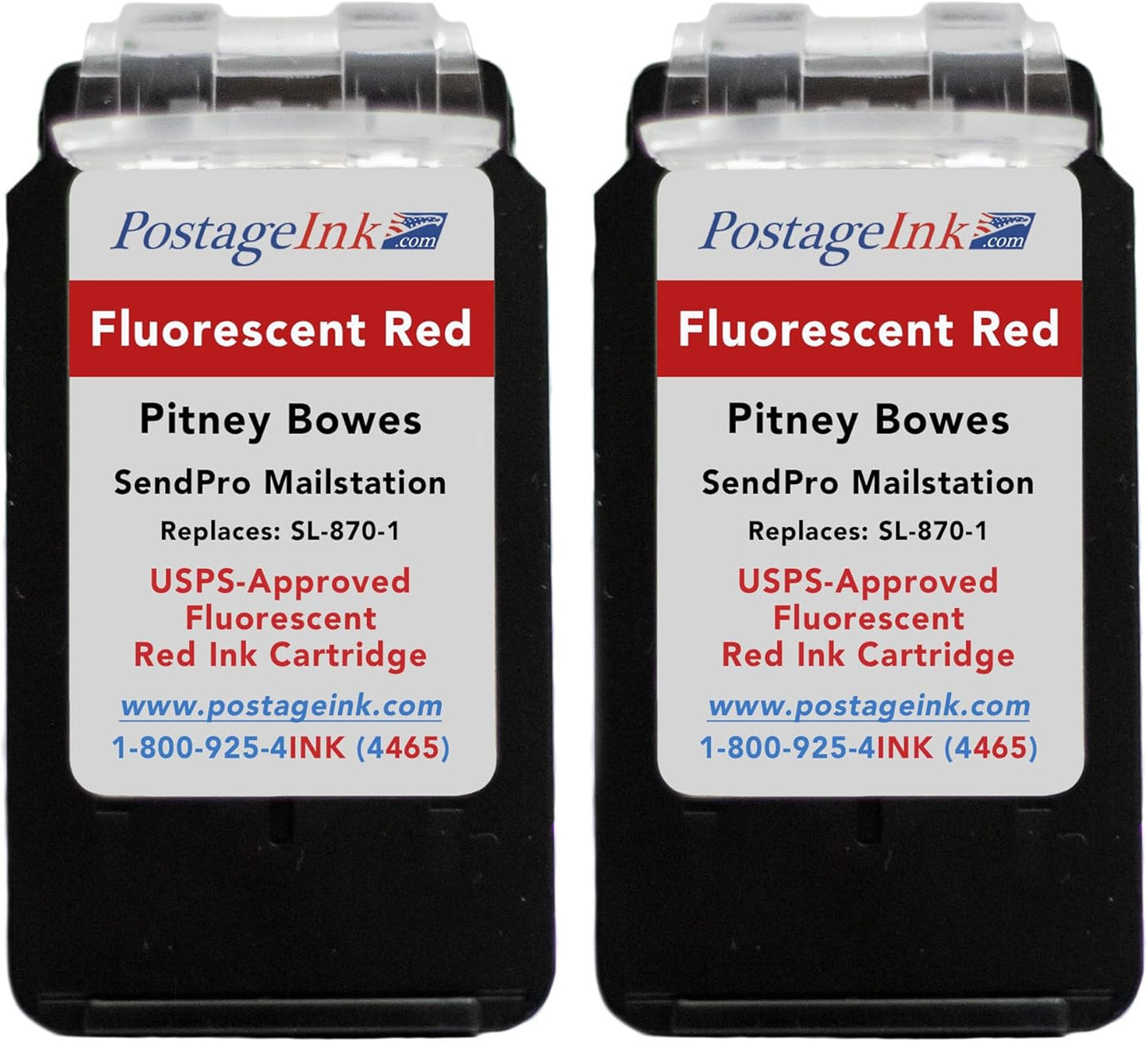 SL-870-1 Red Ink Cartridge for PB SendPro Mailstation (CSD1) Postage Meters (2-Pack)