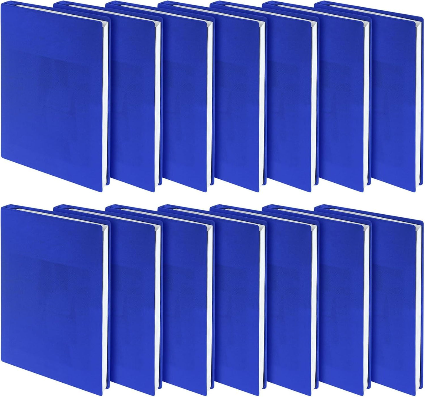 Sherr 14 Pack Stretchable Book Covers Reusable Jumbo Bookcloth 9" x 11" Durable Washable Back to School Book Cover Protector for Most Hardcover Books Textbooks(Blue,Classic)
