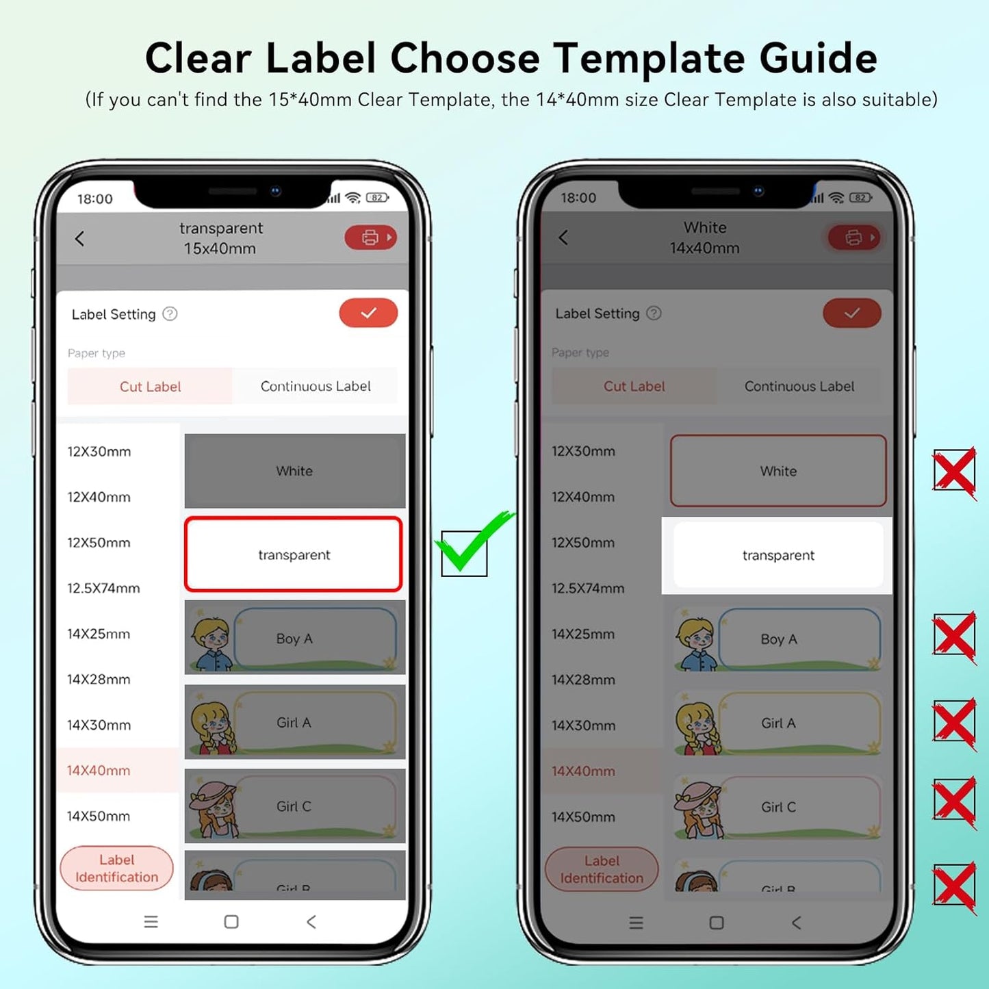 Label Maker Tape Refill 15mm 0.47 Standard Laminated Thermal Label Tape Replacement 0.59"×1.57"(15×40mm), 1650 Labels/10Rolls/Pack, High Definition Labeling Tape for Home Office School Hotel