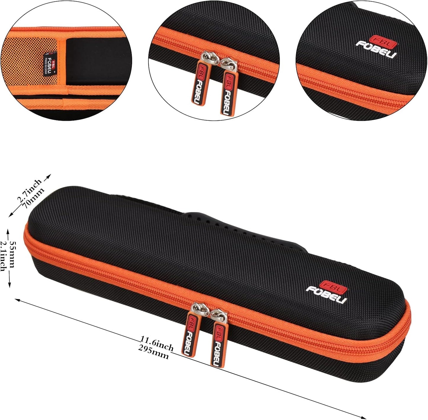 FBLFOBELI EVA Hard Carrying Case Compatible with Epson Workforce ES-50/ES-55R/ ES-60W/ES-65WR/DS-30/DS-70/DS-80W and Epson RapidReceipt RR-60/70W Portable Document Scanner (Case Only) (Orange)