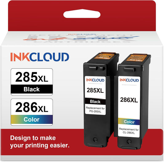 Higher Capacity PG-285XL CL-286XL Ink Cartridges Replacement for Canon PG-285 XL CL-286 XL 285 286 Combo Pack Compatible PIXMA TS7720 TR7820 TS7722 TR 7820 TS 7720Printers (BK 400pages CL, 400pages)