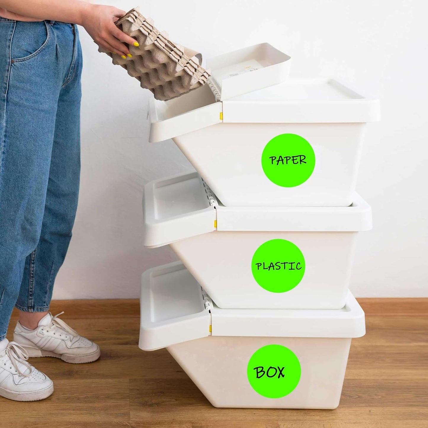 PARLAIM 3”Color Coding Labels Stickers,4Rolls/2000per Dispenser Box Round Adhesive Circle Dot Stickers for Inventory Office Home (Fluorescent Green)