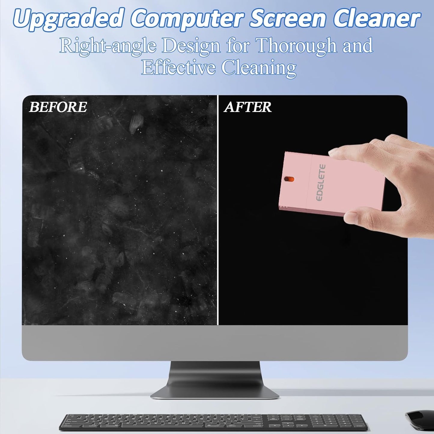 Screen Cleaner Spray and Wipe, Streak-Free Computer Screen Cleaner, Portable Laptop Cleaning Kit for Phone Car Touchscreen Monitor PC MacBook iPad TV Electronic, Refillable 2oz Spray Microfiber Cloth