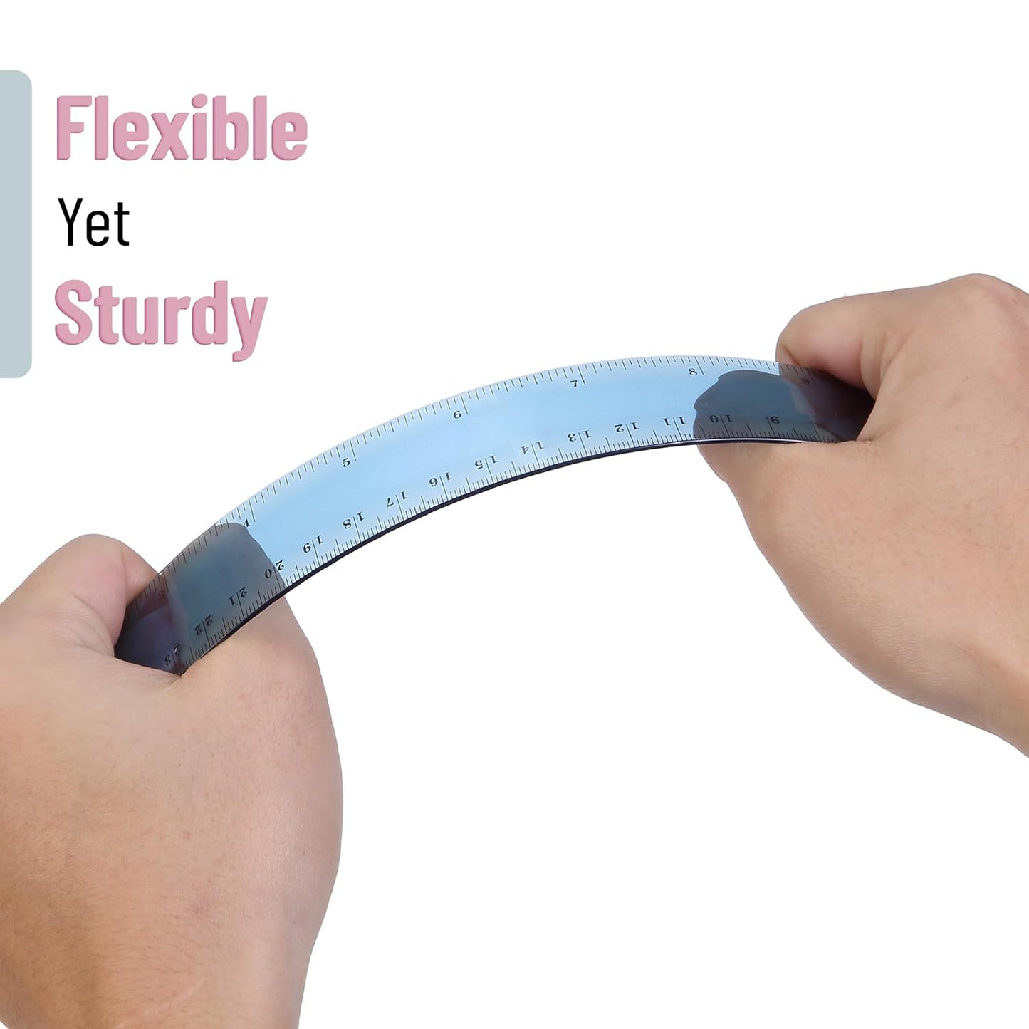 Mr. Pen- Plastic Rulers, 12 Inch, 6 Pack, Morandi Colors, Metric & Imperial, Clear Ruler Set