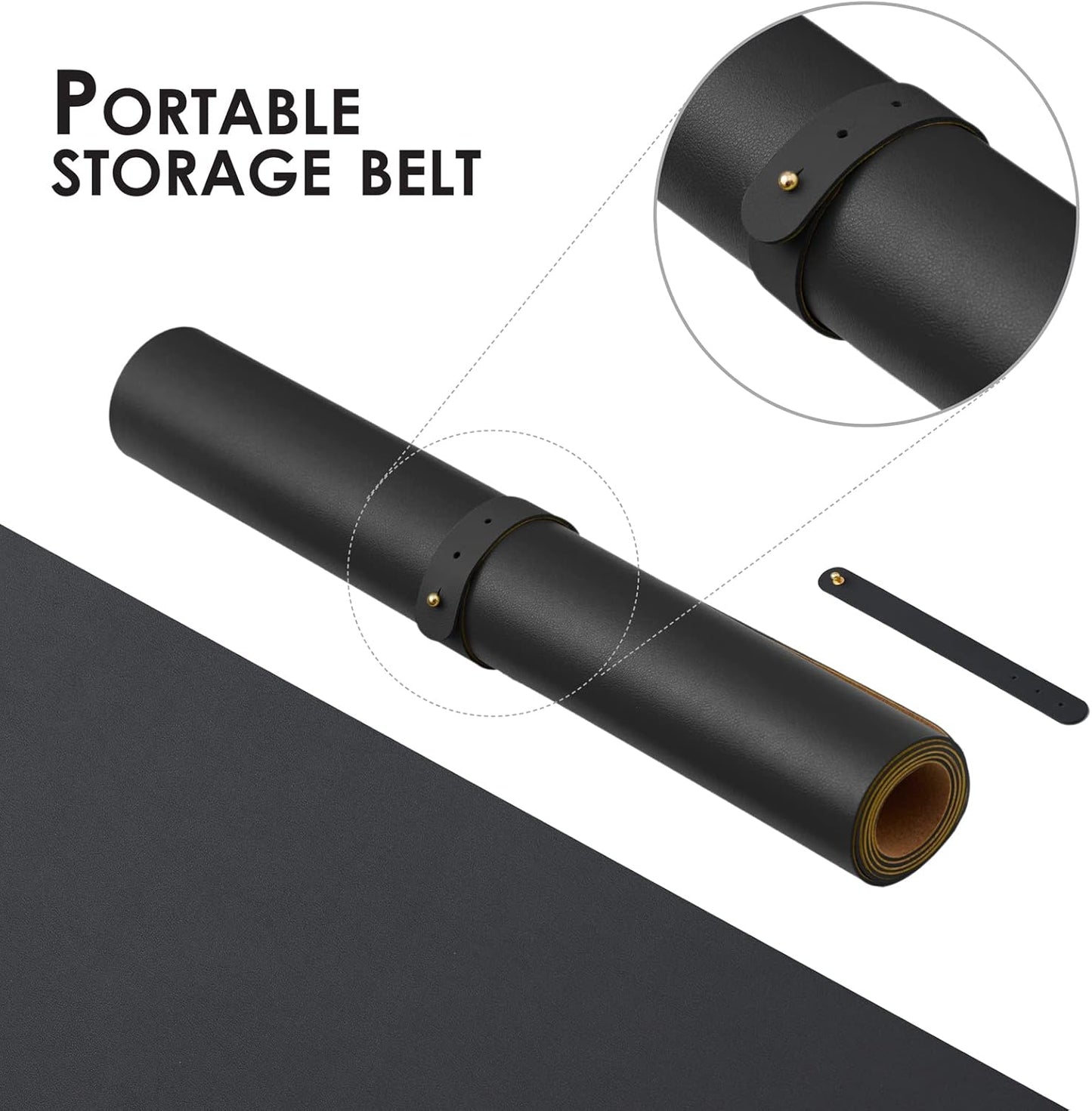 Cork Desk Mat - Dual-Sided Desk Pad for Office and Home - Desk Organization and Accessories - Ideal for Large Mouse Pad and Desk Mats on Top of Desks(Black,27.6"x 13.8")