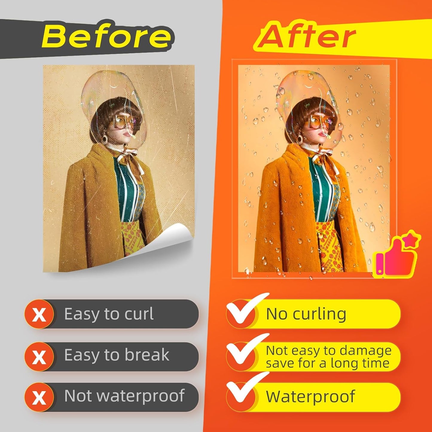 Self Adhesive Laminating Sheets,4Mil 8.5x11inches,60 Sheets Self Sealing Laminating Sheets, Self Adhesive Contact Paper,Clear Laminate Sheets for Stickers,No Machine Needed