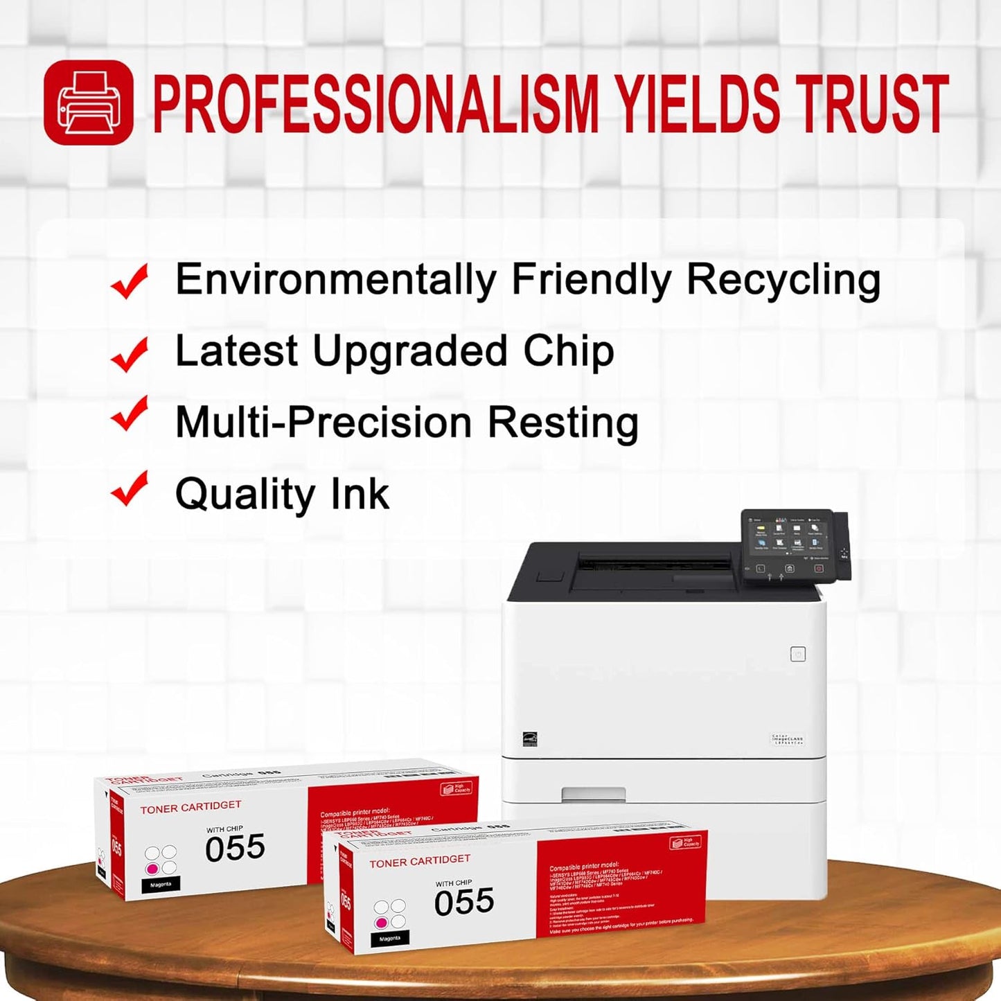 2 Pack 055 3014C001 Magenta Toner Cartridge: Compatible CRG-055 Replacement for Canon i-SENSYS LBP660 MF740 Series ImageClass LBP660C LBP664Cdw MF740C MF741Cdw MF743Cdw MF746Cdw MF740 Series Printer