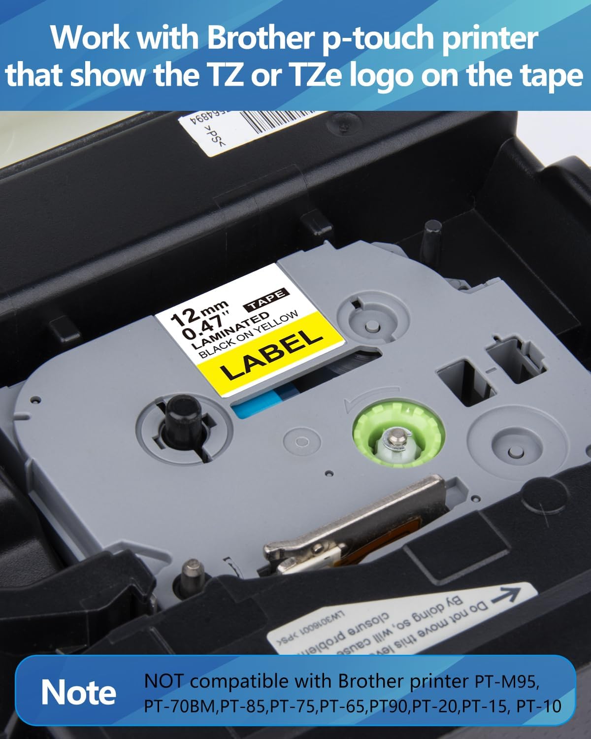 Weemay 3 Pack TZe-631 Compatible for Brother P-Touch Label Tape 12mm 0.47 Black on Yellow TZe TZ Tape TZ-631 TZ631 TZe631 for PTD210 PTD220 PTH110BP PTD410 PTD600 Printer, 0.47" x 26.2'