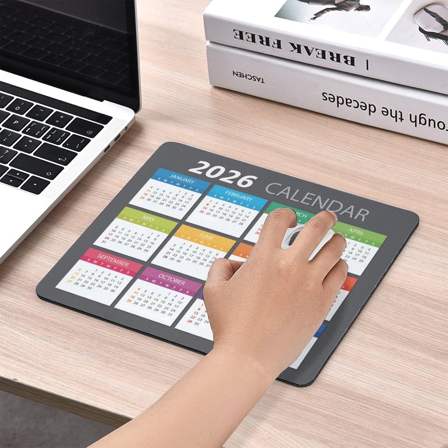 2026 Mouse Pad Calendar,Computer Mouse Pads Calendars Non-Slip Rubber Desk Mat Mousepad Gaming Office Keyboard Mat
