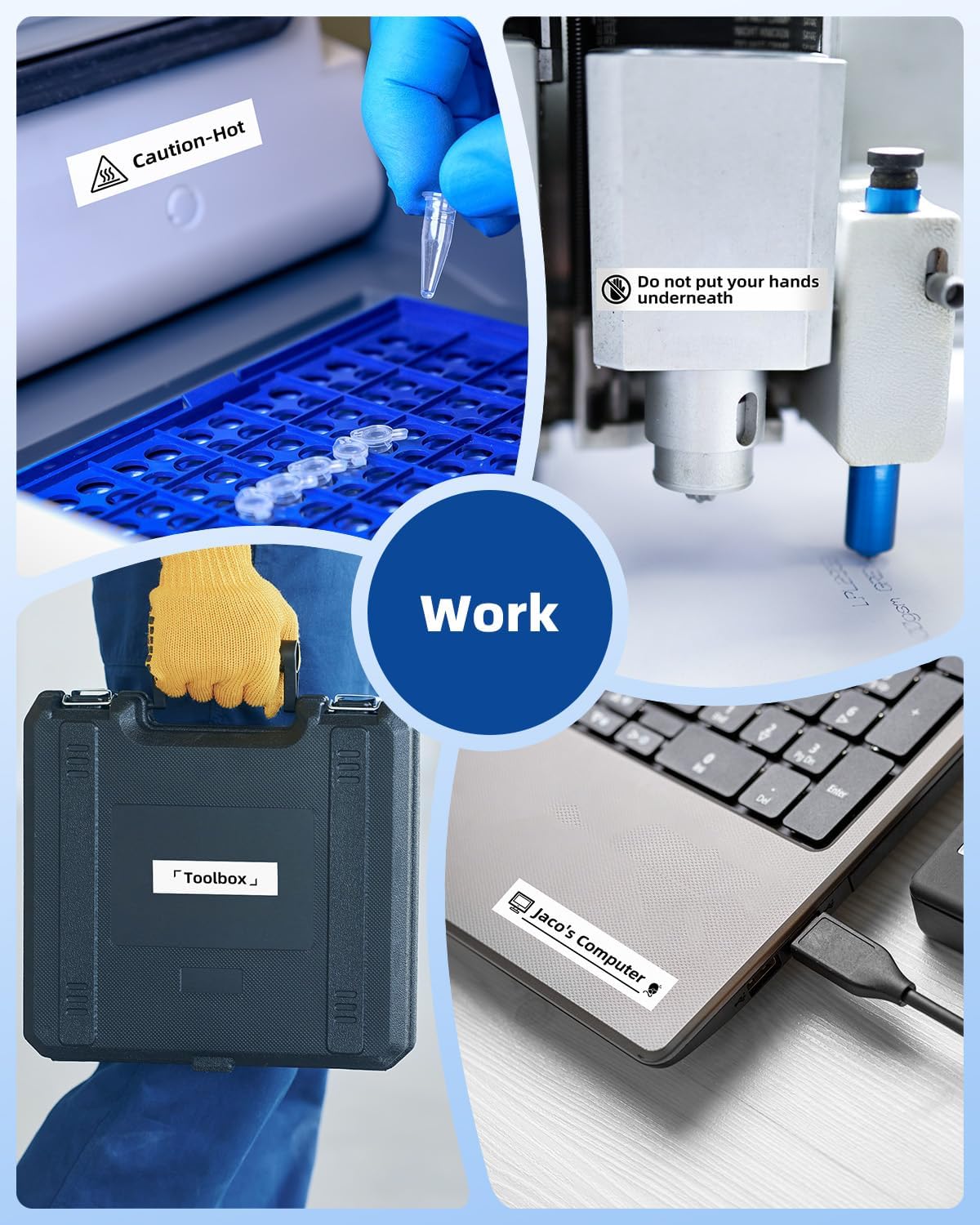 Label KINGDOM TZe-241 18mm Label Maker Tape Compatible with Brother PTouch, TZ Tape 18mm 0.7" Laminated White for Label Maker PT-D410 D400 PT-D600 PT-D610BT, 5 Pack